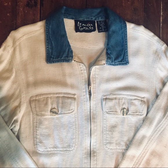 𝐕𝐈𝐍𝐓𝐀𝐆𝐄 Linen & Denim Jacket - Picture 7 of 9